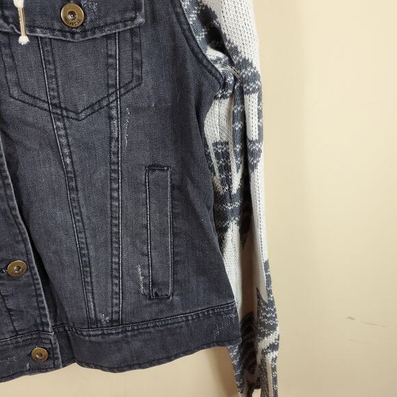 Billabong Nav This Jacket Denim Knit Size S - Picture 3 of 12